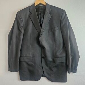 Vestimenta Mens Charcoal Gray Virgin Wool Blazer Jacket‎ Made in Italy Size 54R